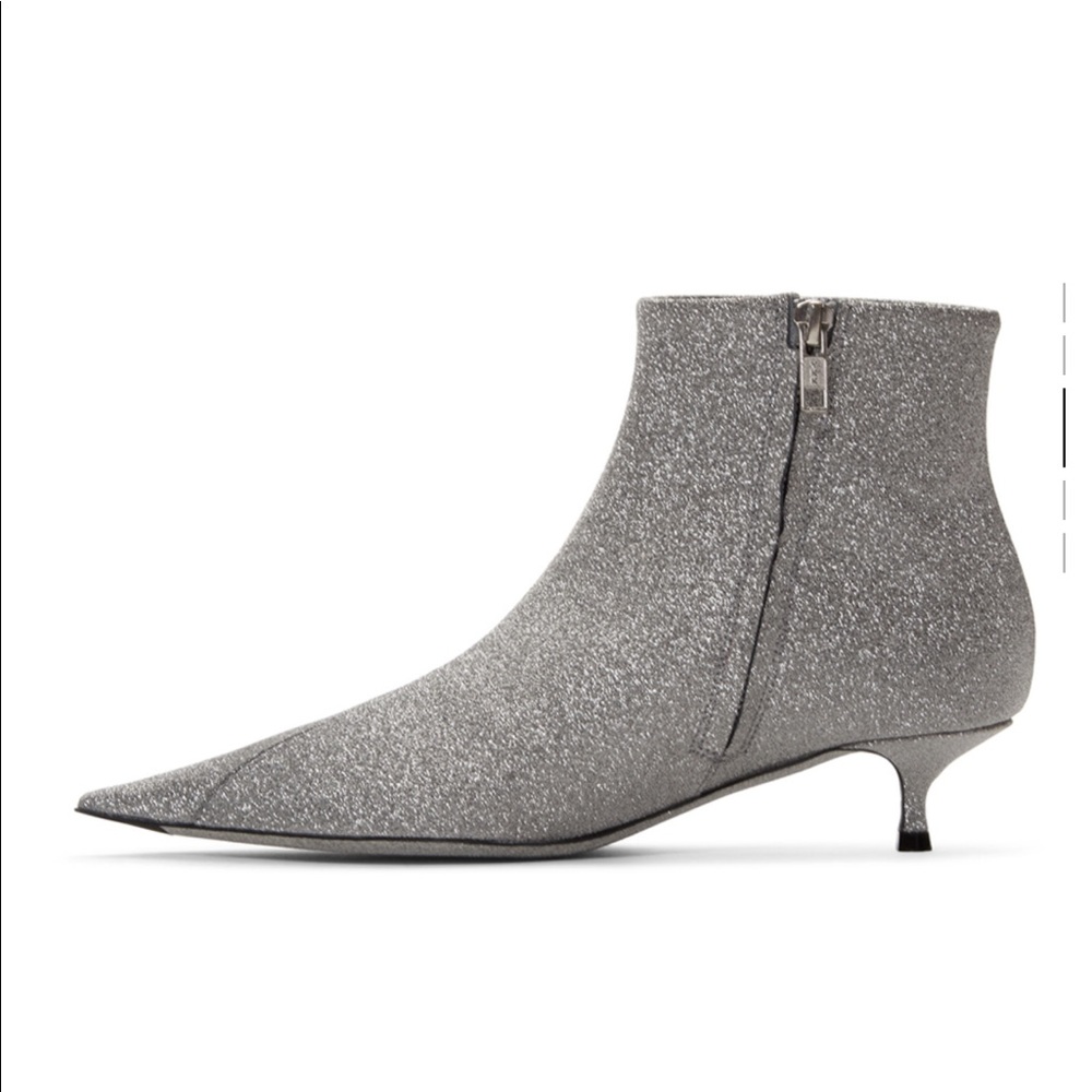 silver glitter ankle boots